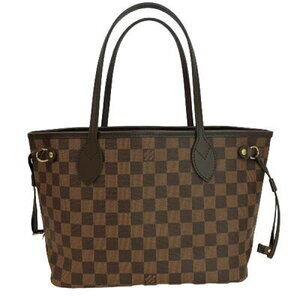Louis Vuitton Neverfull Damier Ebene Brown Red Shoulder Tote Bag